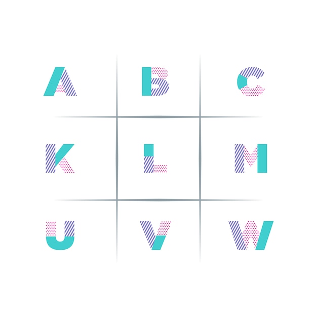 Geometrischer Buchstabe Logo Design Set