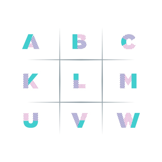 Vektor geometrischer buchstabe logo design set