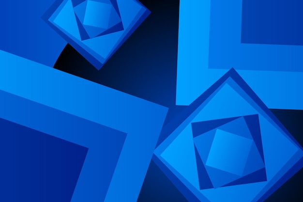 Geometrischer dunkelblauer hintergrund mit blauen gradienten