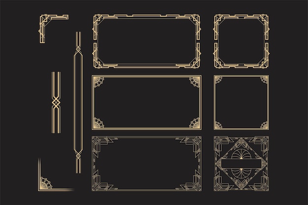 Geometrischer Gatsby-Art-Deco-Stil Rahmendesign Vektor