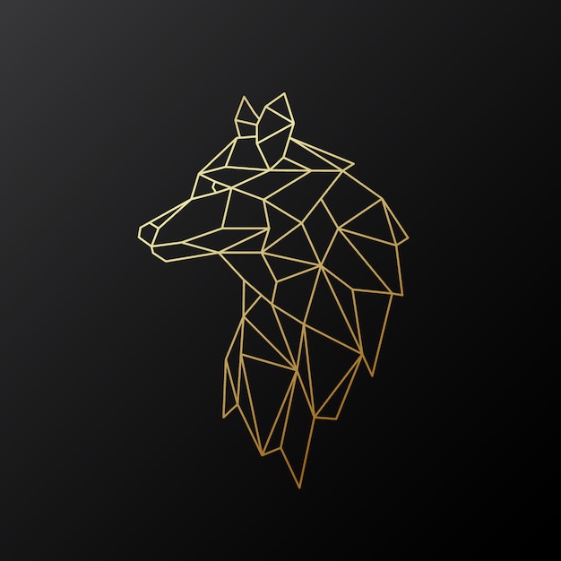 Geometrischer goldwolf.