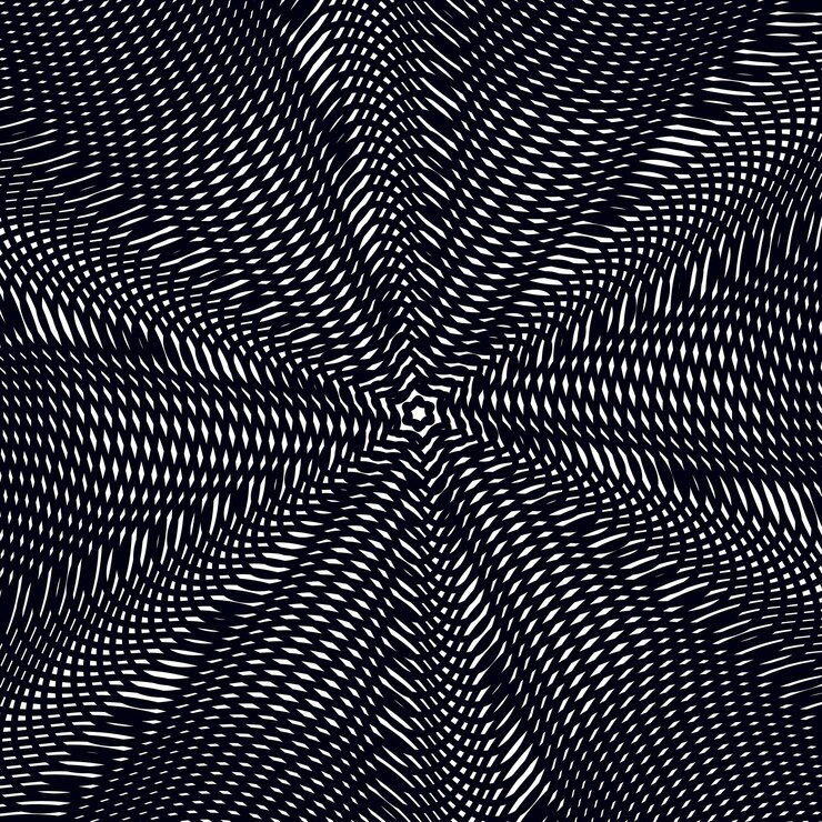 Vektor geometrischer hintergrund, der mit moiré-technik erstellt wurde. vektorkontrast gefütterte kacheln mit visuellen effekten.