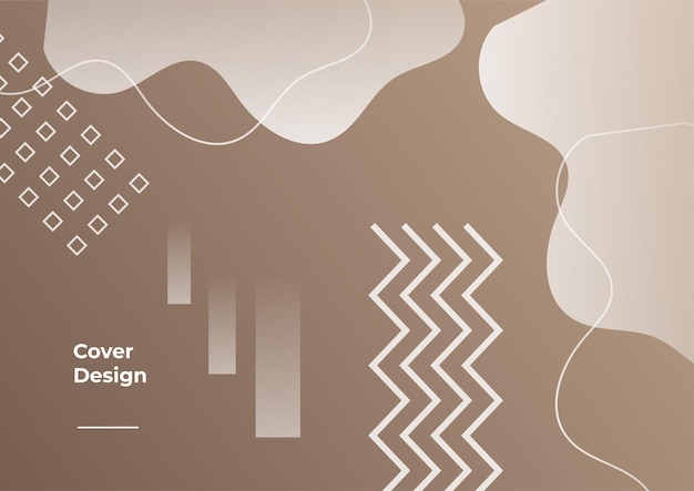 Vektor geometrischer hintergrund des erdtonfarbverlaufs. minimaler abstrakter hintergrund mit memphis-element. dynamische formenzusammensetzung