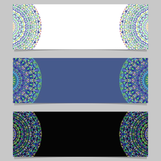 Geometrischer horizontaler abstrakter steinmandala-fahnensatz