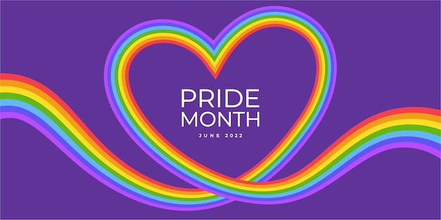Geometrischer LGBT Pride Month-Vektorhintergrund Herzrahmen für Ihren Text