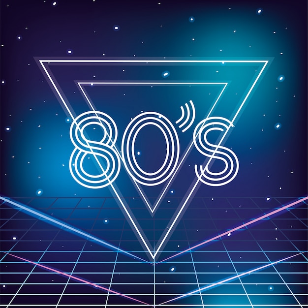 Geometrischer retrostil 80s mit galaxie spielt hintergrund die hauptrolle