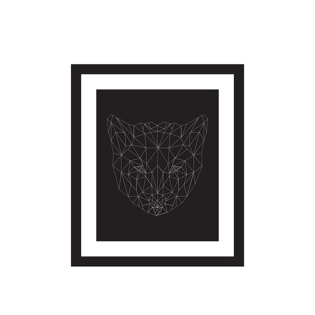 Geometrischer Wolfskopf Wolf Wandkunst Fotoruhm