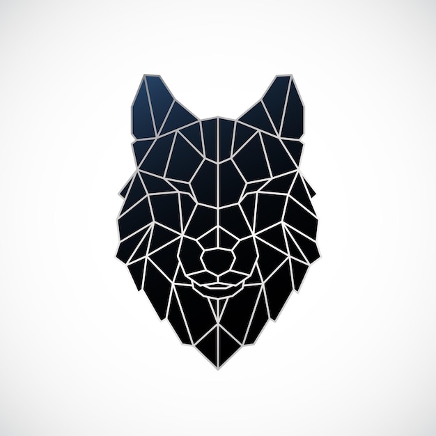 Vektor geometrischer wolfskopf