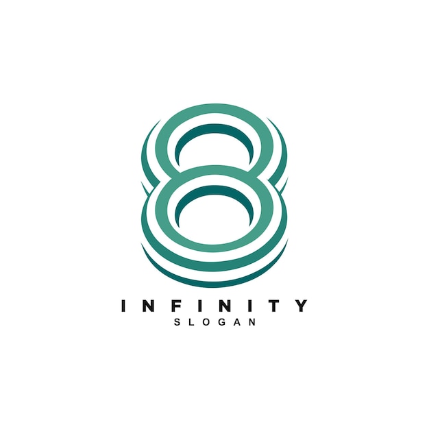 Geometrisches 3D-Logo-Design mit der Nummer 8 für Ihre Marke oder Ihr Unternehmen