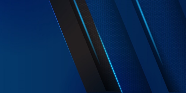 Geometrisches blaues Material mit schwarzem Streifenhintergrund