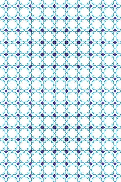 Geometrisches Blumenmuster in Blau
