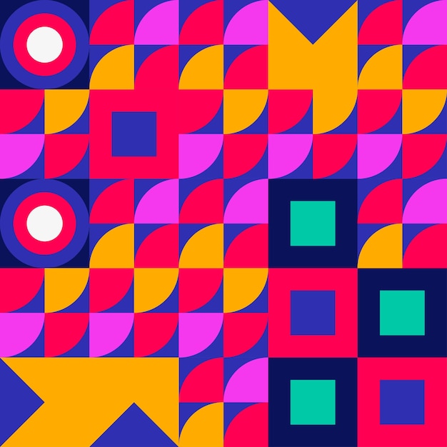 Geometrisches Designelement Halbtongrafik bunte Formen Linienvektorformen abstrakter Schweizer Design-Bauhaus-Wandhintergrund