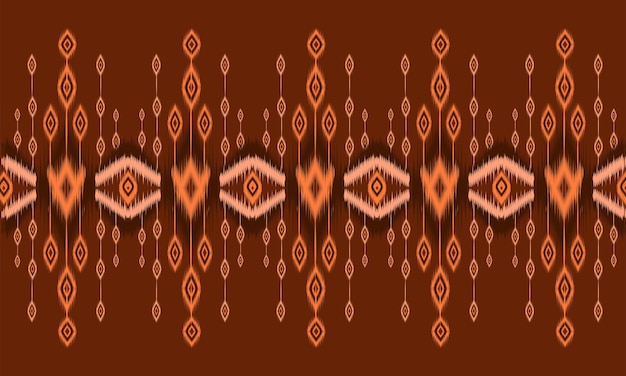Geometrisches folklore-ornament aus ikat mit diamantendesign fürhintergrundteppichtapetenkleidungverpackungbatik-stoff vektorillustrationstickerei-stil
