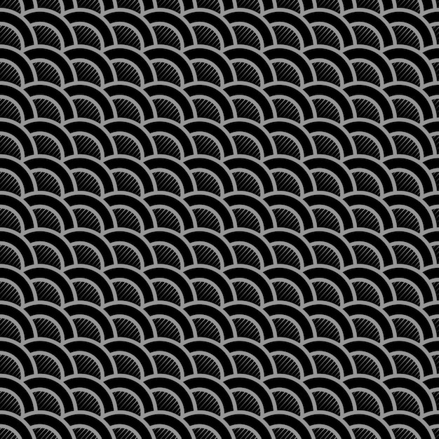 Geometrisches gestreiftes schwarzes nahtloses muster mit stilisierten wellen