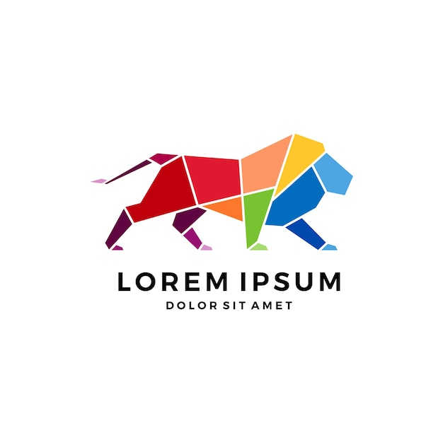 Geometrisches löwenlogo