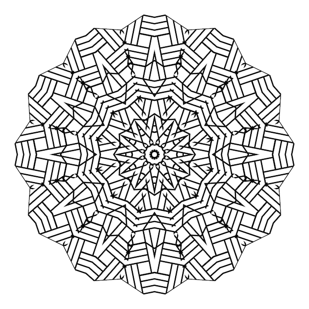 Geometrisches mandala-vektordesign detaillierter geometrischer hintergrund für mandala-malbücher