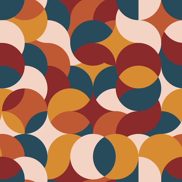 Geometrisches minimalistisches Poster mit runden Formen Abstraktes buntes nahtloses Vektormuster