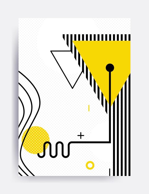 Geometrisches Muster des farbenfrohen Trends Neo Memphis, das mit hellen, kräftigen Farbblöcken mit Zickzackmustern, Kringeln und unregelmäßigen Bildern konfrontiert ist. Design-Hintergrund-Elemente-Zusammensetzung. Magazin, Prospekt, Plakat