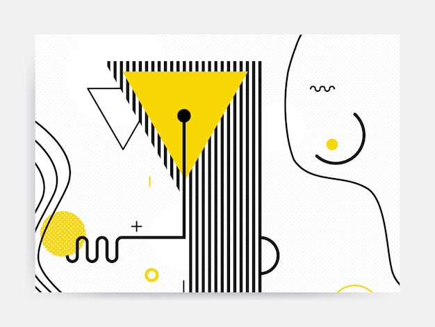 Geometrisches Muster des farbenfrohen Trends Neo Memphis, das mit hellen, kräftigen Farbblöcken mit Zickzackmustern, Kringeln und unregelmäßigen Bildern konfrontiert ist. Design-Hintergrund-Elemente-Zusammensetzung. Magazin, Prospekt, Plakat