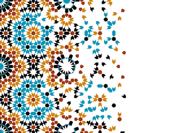 Geometrisches Muster im marokkanischen Stil Zellij Zerfallseffekt Islamisches Mosaikdesign