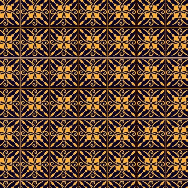 geometrisches muster mit blumenmuster design premium vektor