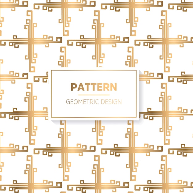 Geometrisches muster mit goldener farbe luxusstil textilmusterdesign