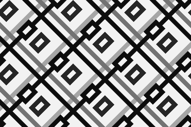geometrisches Muster mit Quadraten und Quadraten in Schwarz-Weiß