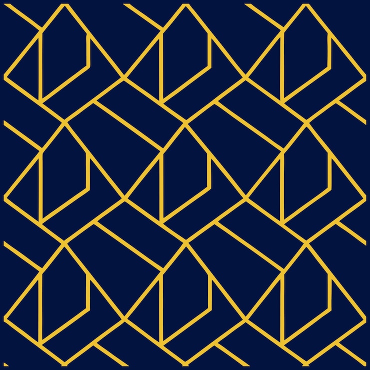 Vektor geometrisches nahtloses muster mit goldlinien-vektordesign
