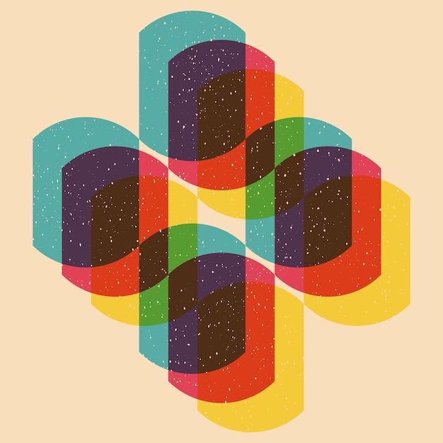 Geometrisches Objekt mit Riso-Druckeffekt Vektorgrafik-Element