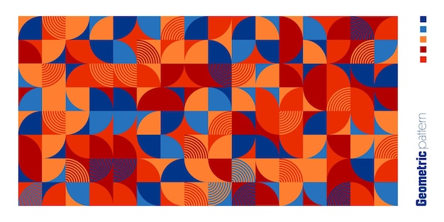Geometrisches trendiges Muster Bauhaus-Stil modern farbenfroher Hintergrund mit einfachen Elementen Retro-Textur