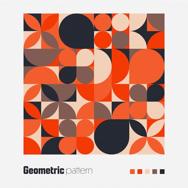 Geometrisches trendiges Muster Bauhaus-Stil modern farbenfroher Hintergrund mit einfachen Elementen Retro-Textur