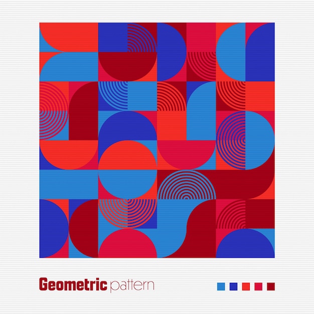 Geometrisches trendiges Muster Bauhaus-Stil modern farbenfroher Hintergrund mit einfachen Elementen Retro-Textur
