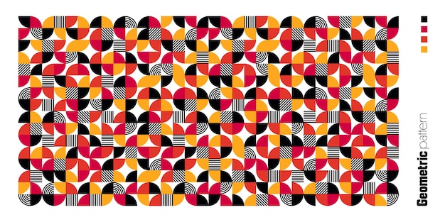 Geometrisches trendiges Muster Bauhaus-Stil modern farbenfroher Hintergrund mit einfachen Elementen Retro-Textur