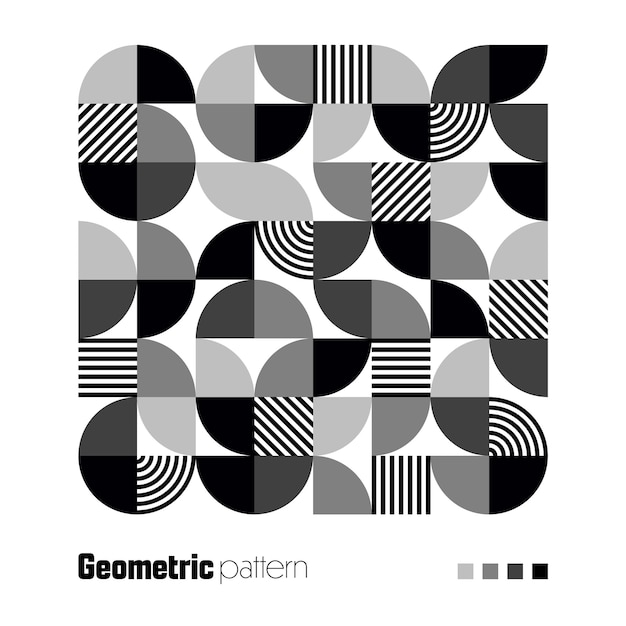 Geometrisches trendiges Muster Bauhaus-Stil moderner Hintergrund mit einfachen Elementen Retro-Textur mit