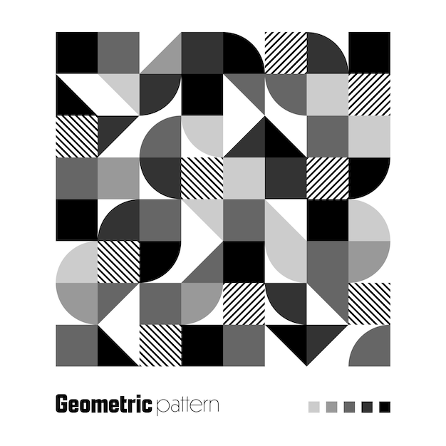 Geometrisches trendiges Muster Bauhaus-Stil moderner Hintergrund mit einfachen Elementen Retro-Textur mit