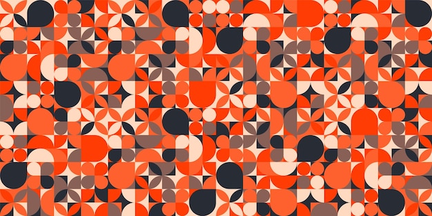 Geometrisches Trendmuster Bauhaus-Stil moderner farbenfroher Hintergrund mit einfachen Elementen Retro-Textur