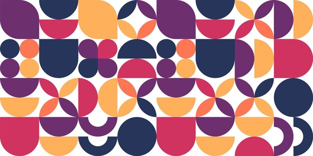 Geometrisches Trendmuster Bauhaus-Stil moderner farbenfroher Hintergrund mit einfachen Elementen Retro-Textur