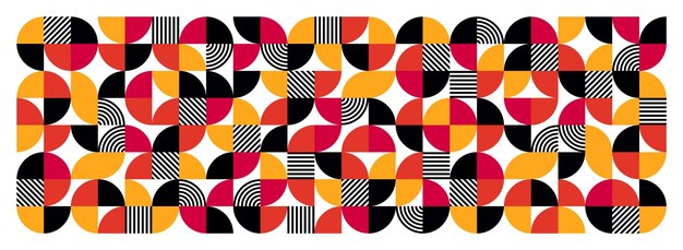 Geometrisches Trendmuster Bauhaus-Stil moderner farbenfroher Hintergrund mit einfachen Elementen Retro-Textur