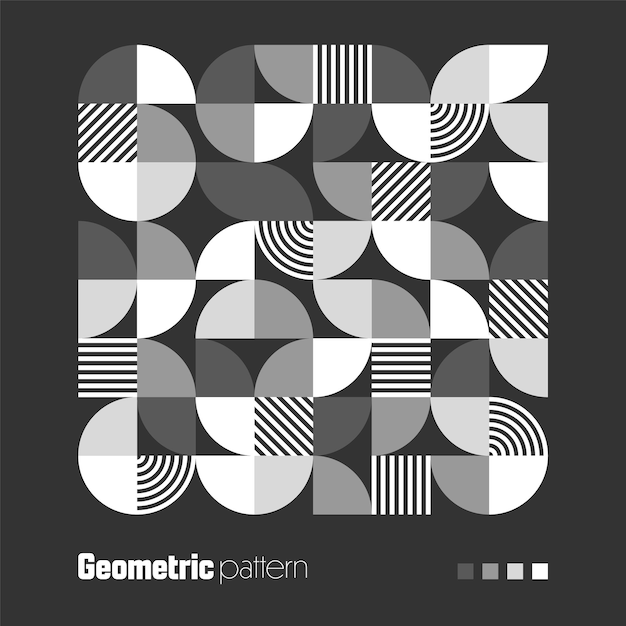 Geometrisches Trendmuster Modernes Hintergrund mit einfachen Elementen Retro-Textur mit grundlegenden geometrischen Formen Druckdesign minimalistisches Postercover Vektorillustration