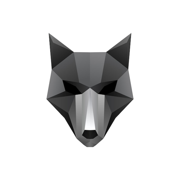 Geometrisches Wolf-Gesichtslogo