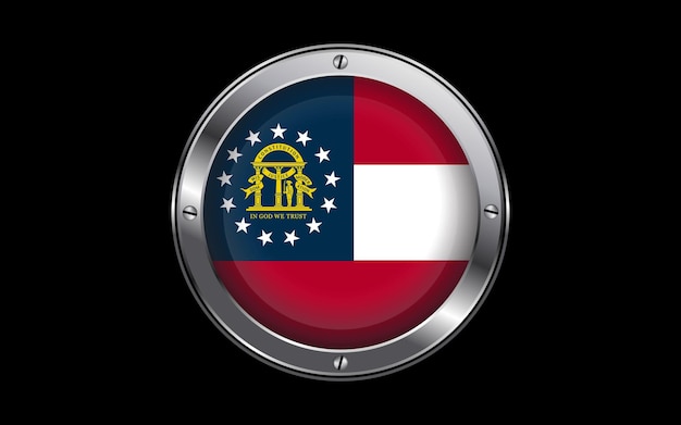 Georgia State Flag 3D-Abzeichen-Vektorillustration
