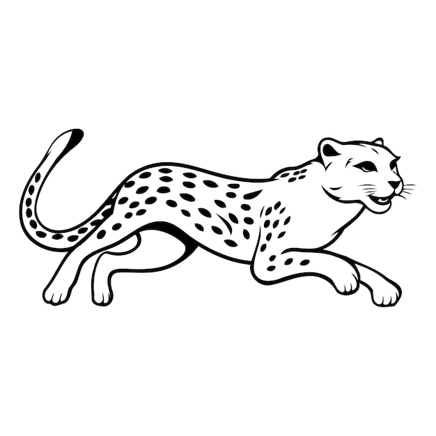 Gepard läuft auf dem sand wildkatze vektor-illustration