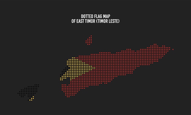 Gepunktete timor-leste-flaggenkarte