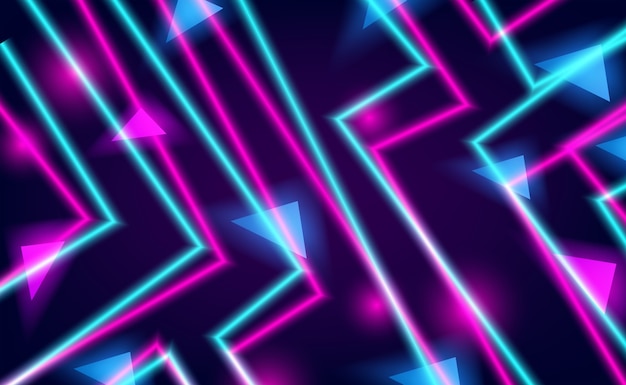 Gerade Linie Cyan und rosa Neon Leuchtfarbe für Nachtleben und Technologie-Hintergrund