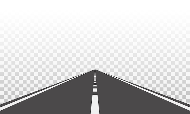 Gerade Straße mit weißen Markierungen. Asphaltstraße.