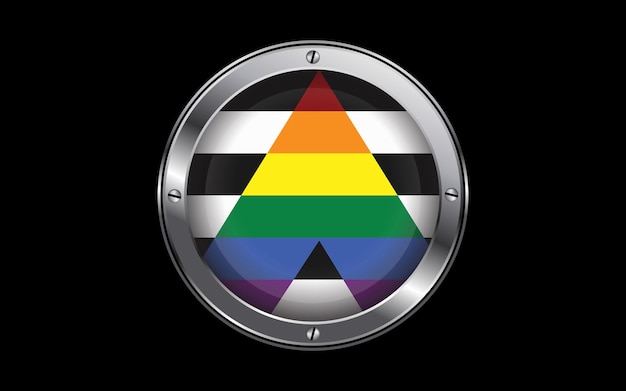 Gerades allylgbt pride flag 3d-abzeichen-vektorbild