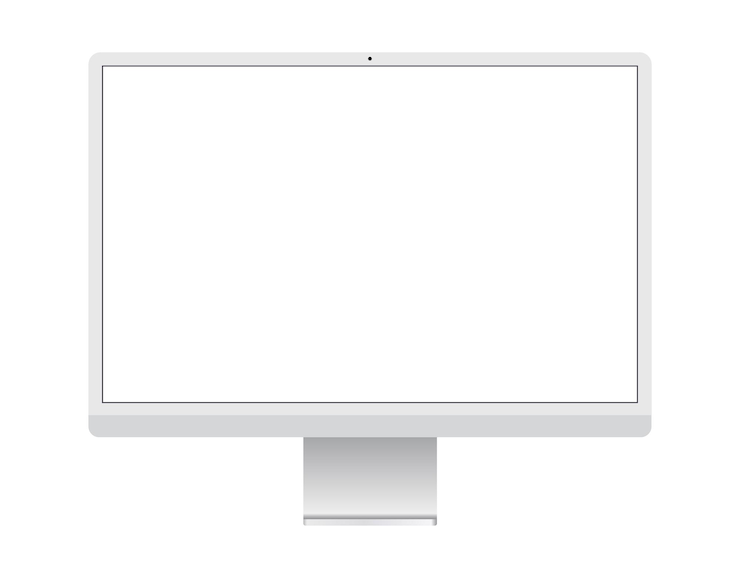 Vektor gerätemockup monoblock-monitor-mockup realistischer computer mit leerem bildschirm vektorillustration
