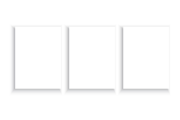 Gerahmte leere Tafeln Minimaler weißer Hintergrund Geometrischer Schatten-Effekt Vektordesign