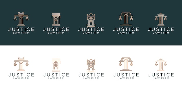 Gerechtigkeit logo design sammlung recht corporate design vektor