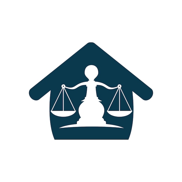 Gerechtigkeitslogo. law house-logo-design. eigentumsrecht-logo, immobilien-logo.